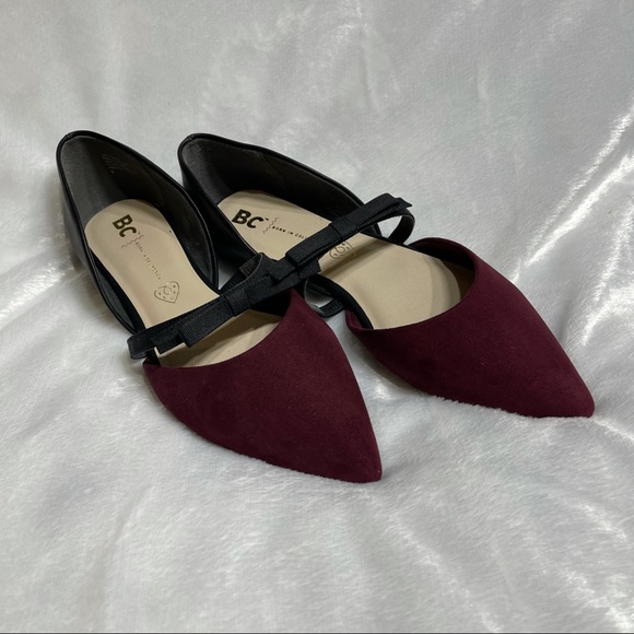 BC Footwear Woman’s Vegan D’Orsay Ribbon Pointed Slip on Flats - Picture 8 of 16